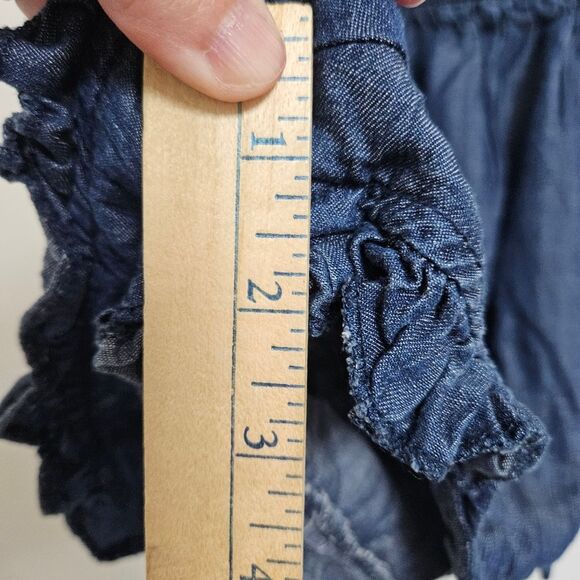 Mossimo Co. Denim Strappy Tie Front Romper Women’s Small Blue Jumper Boho  EUC - Picture 8 of 11